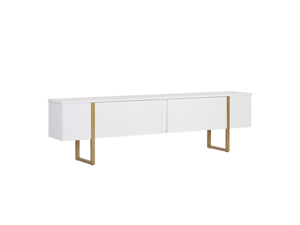 Onera" houten TV-meubel - 180 x 30 x 50 cm - Wit / Goud