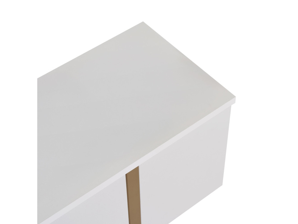 Onera" houten TV-meubel - 180 x 30 x 50 cm - Wit / Goud
