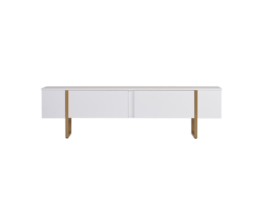 Onera" houten TV-meubel - 180 x 30 x 50 cm - Wit / Goud