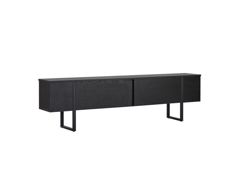 Onera" houten TV-standaard - 180 x 30 x 50 cm - Zwart / Zwart hout