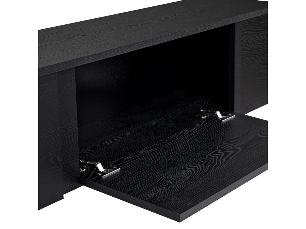 Onera" houten TV-standaard - 180 x 30 x 50 cm - Zwart / Zwart hout