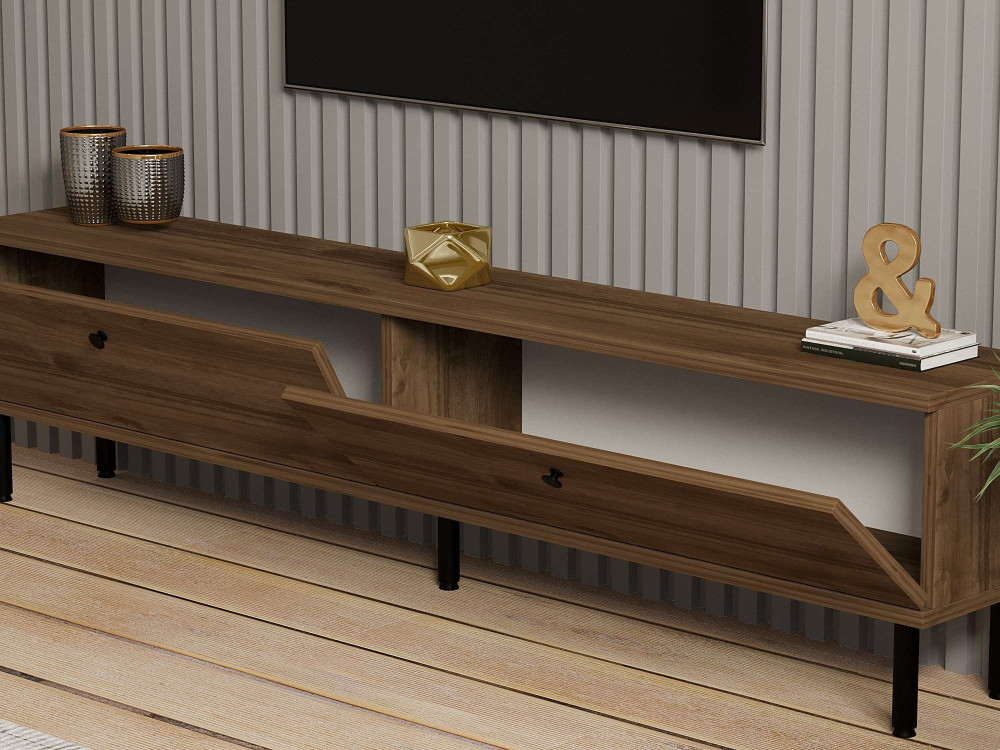 Houten TV-meubel "Nantes" - 160 x 25 x 37 cm - Bruin