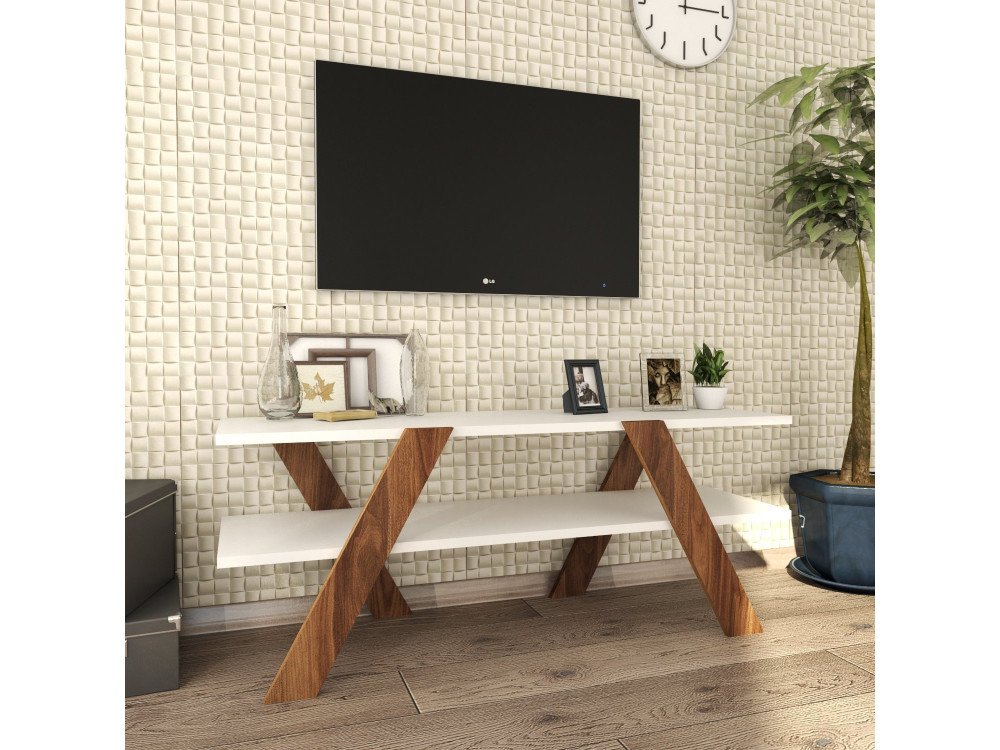 Houten TV-meubel "Basic" - 120 x 33 x 45 cm - Wit