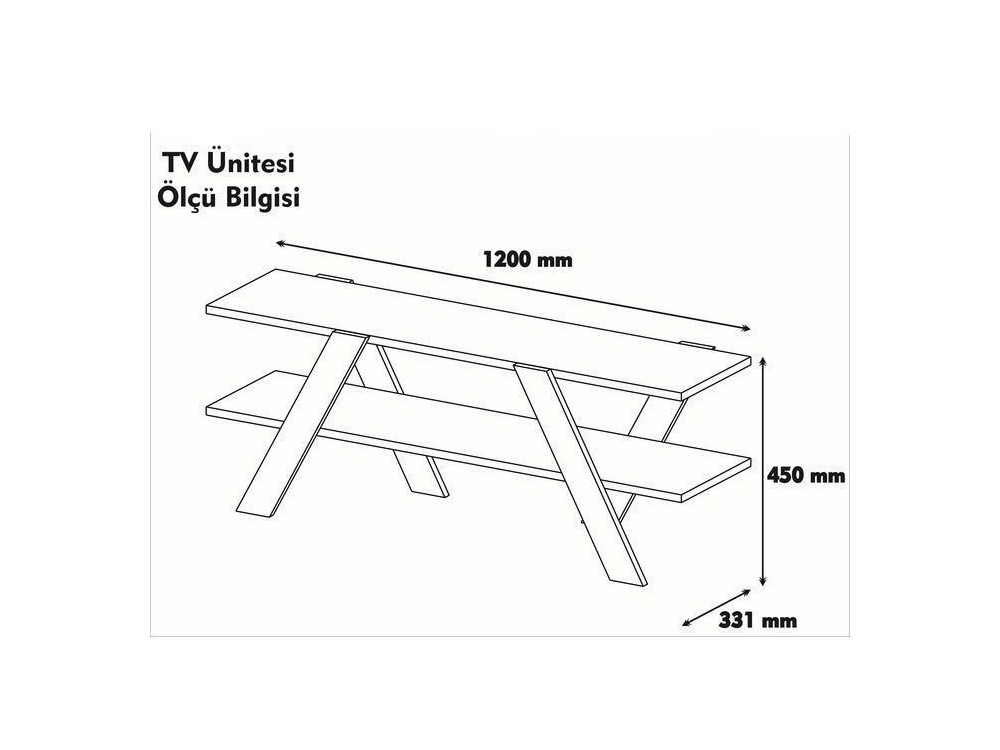 Houten TV-meubel "Basic" - 120 x 33 x 45 cm - Wit