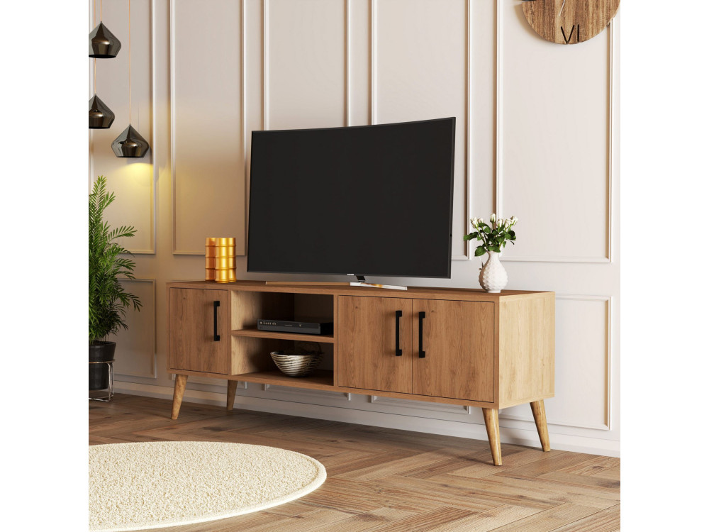 Houten TV-meubel "Exxen" - 150 x 34 x 52 cm - Bruin