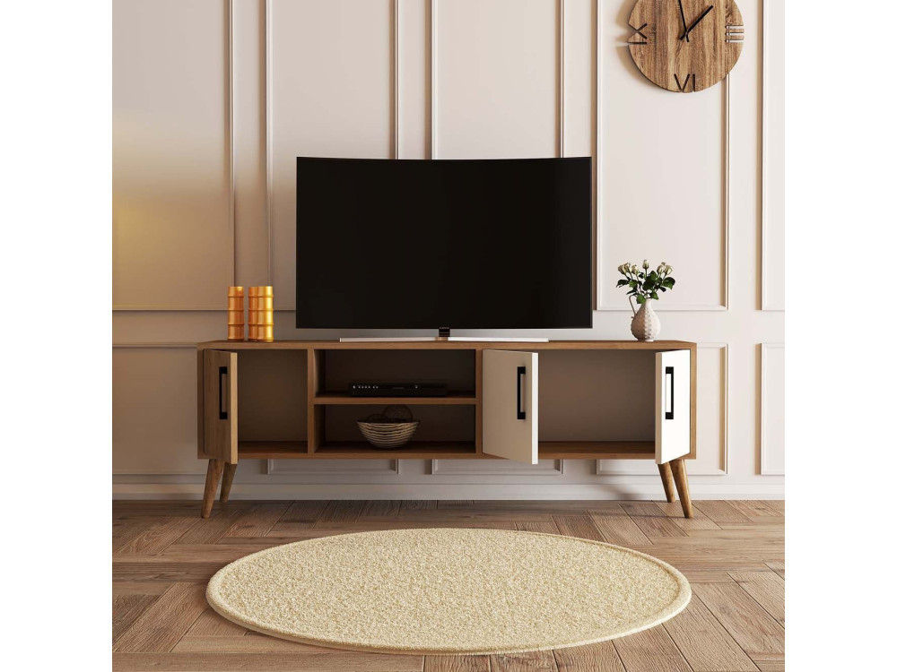 Houten TV-meubel "Exxen" - 150 x 34 x 52 cm - Wit