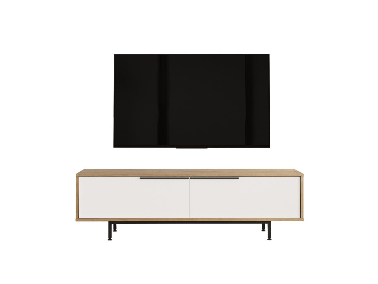 ON1-SW" houten TV-standaard - 160 x 35 x 45 cm - Wit