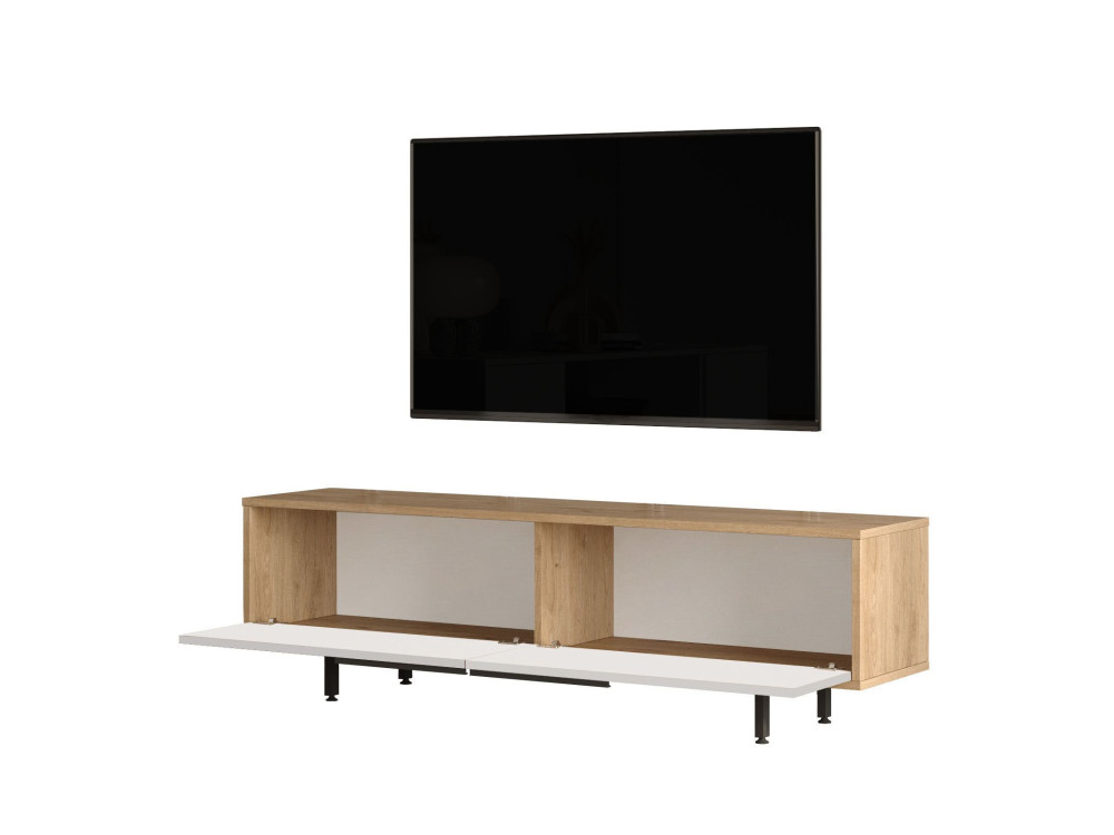 ON1-SW" houten TV-standaard - 160 x 35 x 45 cm - Wit
