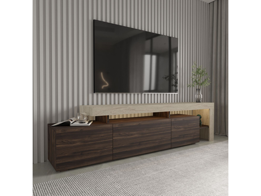 Houten TV-meubel "Beliz" - 192 x 37 x 53 cm - Bruin