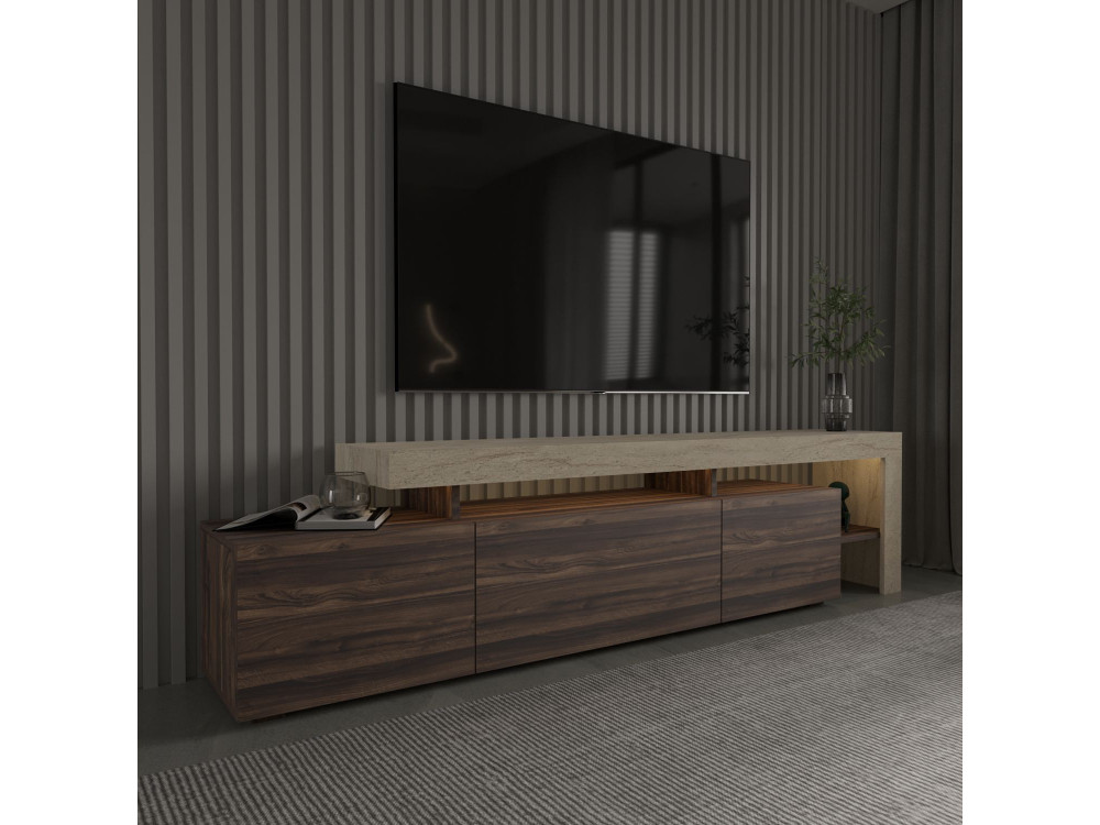 Houten TV-meubel "Beliz" - 192 x 37 x 53 cm - Bruin