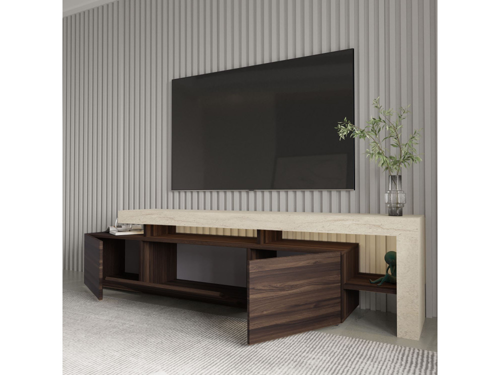Houten TV-meubel "Beliz" - 192 x 37 x 53 cm - Bruin