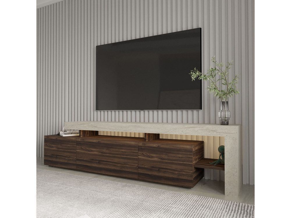 Houten TV-meubel "Beliz" - 192 x 37 x 53 cm - Bruin