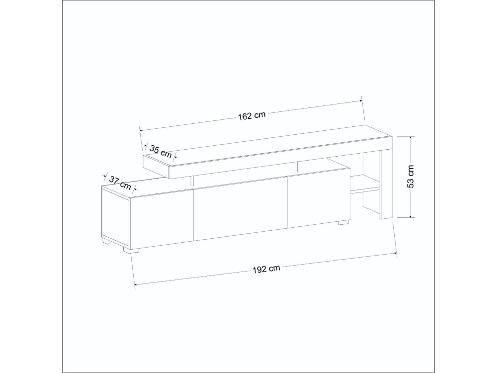 Houten TV-meubel "Beliz" - 192 x 37 x 53 cm - Bruin