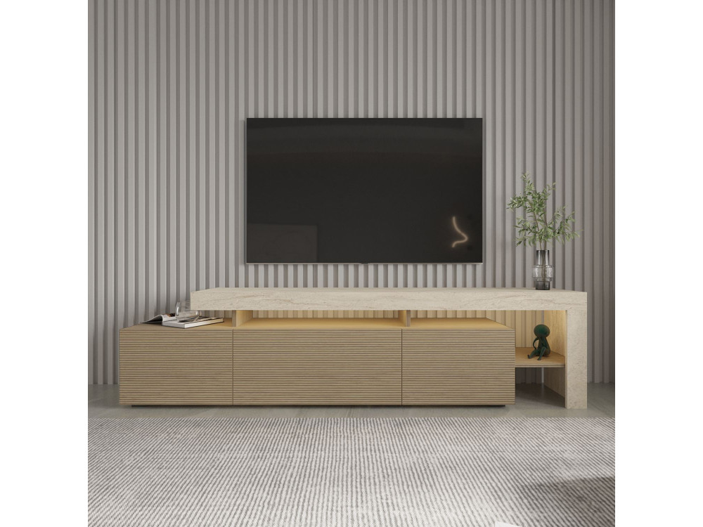 Houten TV-meubel "Beliz" - 192 x 37 x 53 cm - Beige