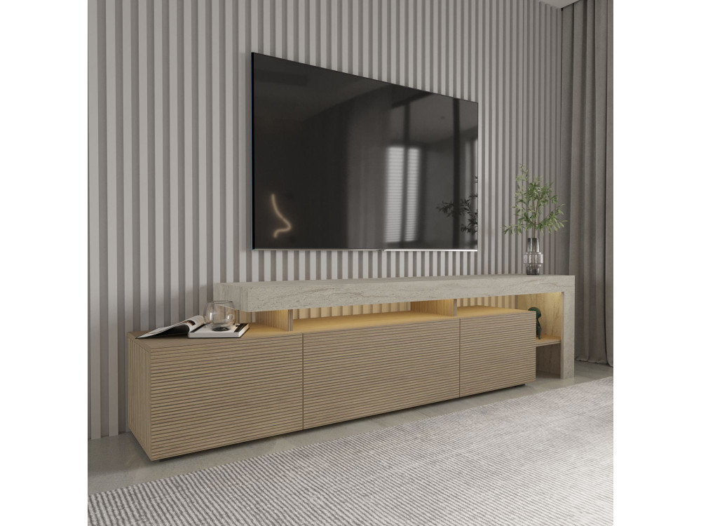 Houten TV-meubel "Beliz" - 192 x 37 x 53 cm - Beige