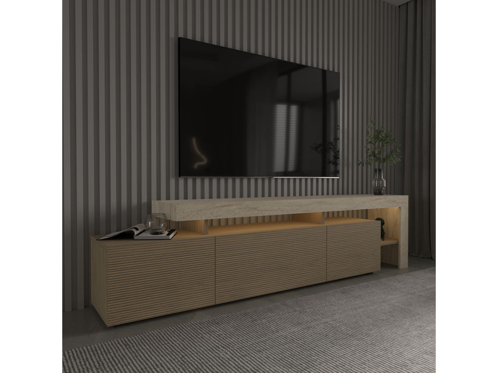 Houten TV-meubel "Beliz" - 192 x 37 x 53 cm - Beige