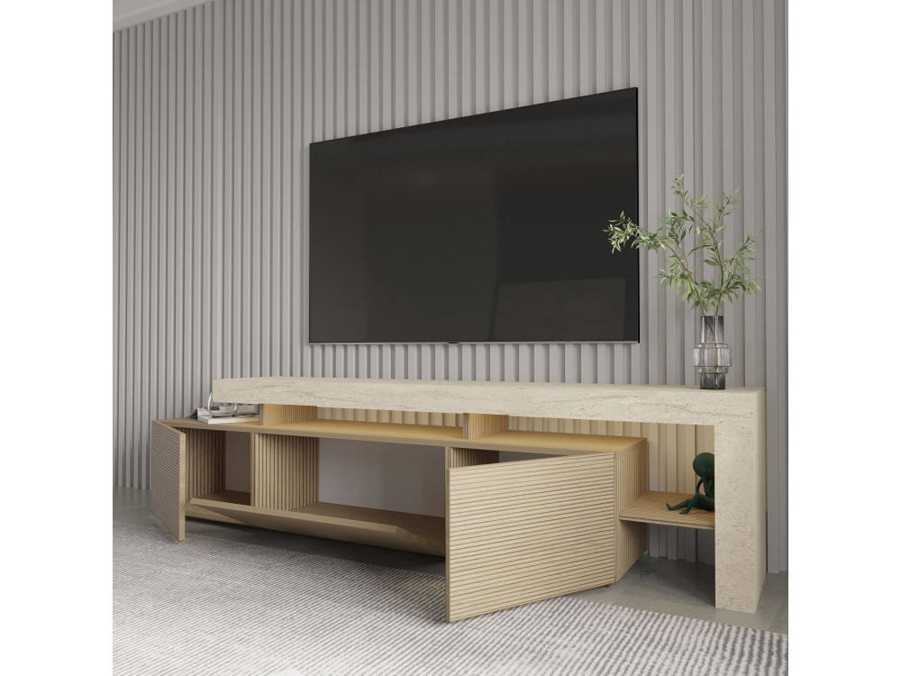 Houten TV-meubel "Beliz" - 192 x 37 x 53 cm - Beige