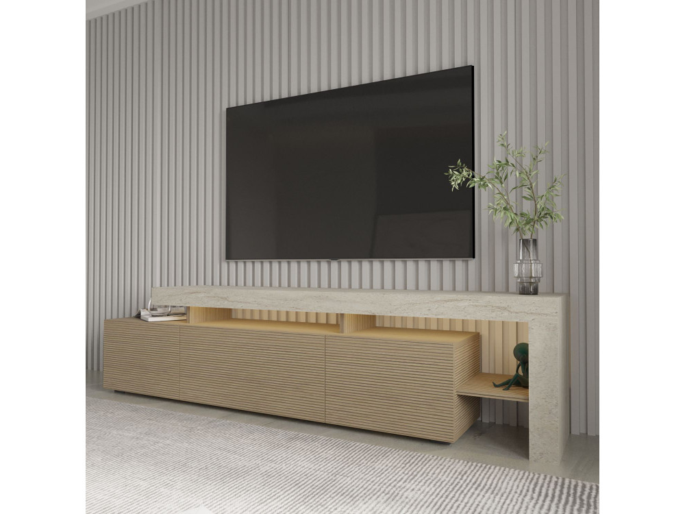 Houten TV-meubel "Beliz" - 192 x 37 x 53 cm - Beige