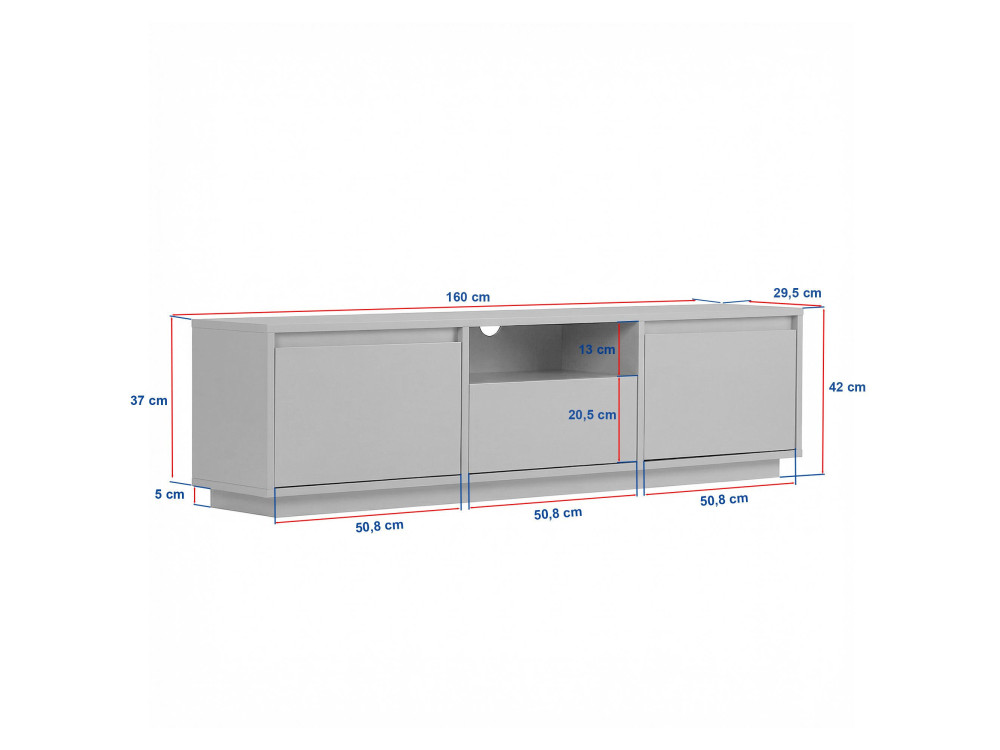 Houten TV-meubel "Sentinel" - 160 x 30 x 42 cm - Bruin