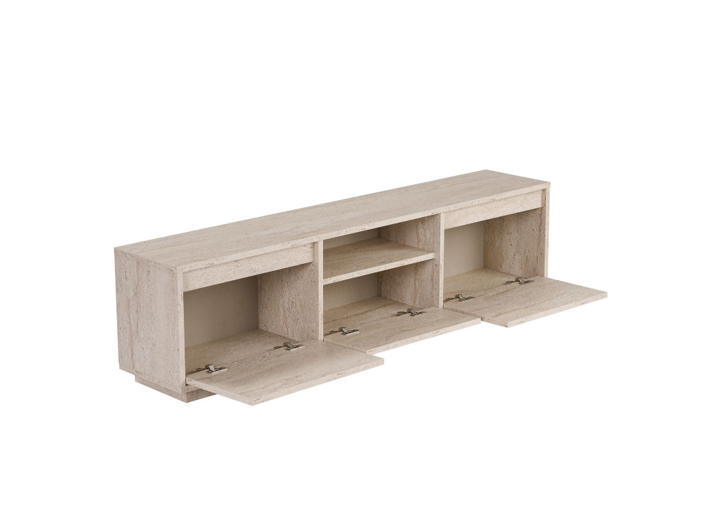 Houten TV-meubel "Sentinel" - 160 x 30 x 42 cm - Travertin