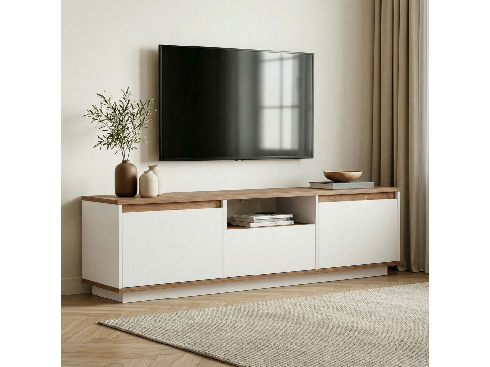 Houten TV-meubel "Sentinel" - 160 x 30 x 42 cm - Wit