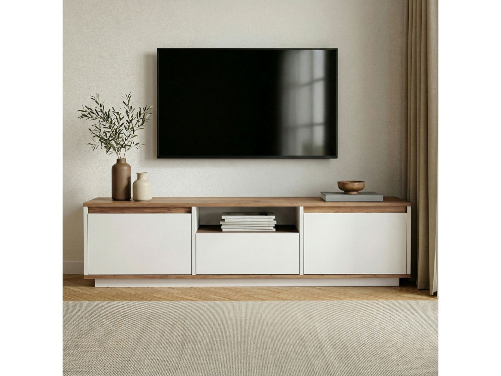 Houten TV-meubel "Sentinel" - 160 x 30 x 42 cm - Wit