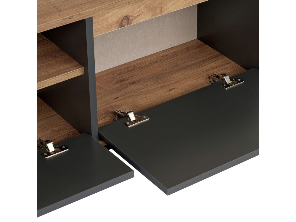 Houten TV-meubel "Sentinel" - 160 x 30 x 42 cm - Antraciet grijs