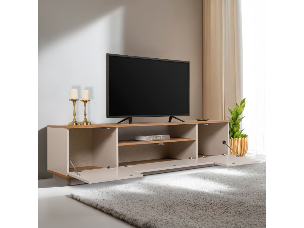 Houten TV-meubel "Veramont" - 180 x 44 x 44 cm - Crème