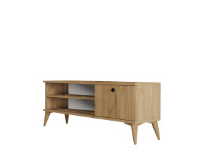 Retro" houten TV-meubel - 120 x 29 x 44 cm - Beige