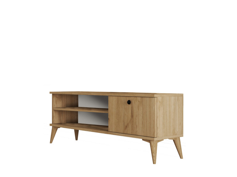 Retro" houten TV-meubel - 120 x 29 x 44 cm - Beige