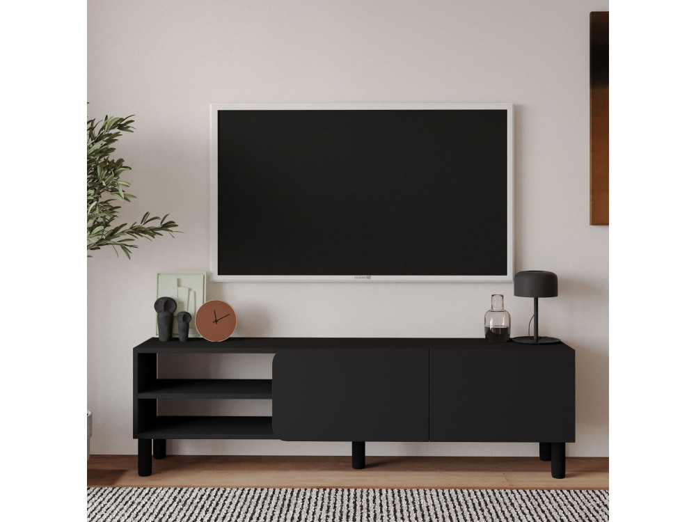 Houten TV-meubel "River" - 150 x 31,4 x 48,2 cm - Antraciet