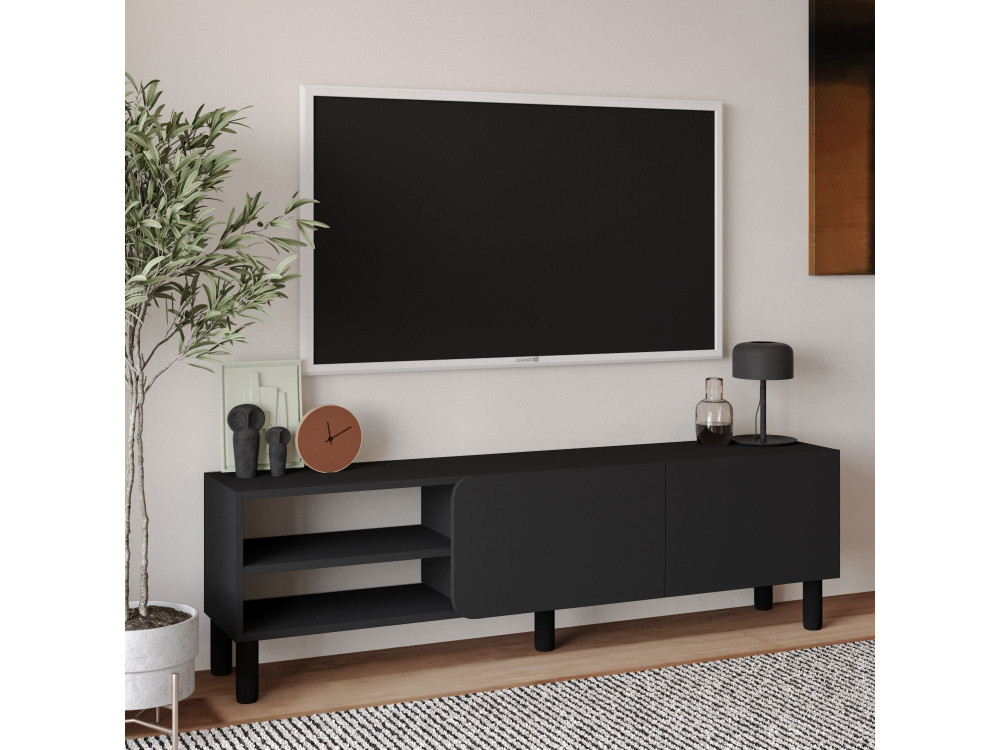 Houten TV-meubel "River" - 150 x 31,4 x 48,2 cm - Antraciet