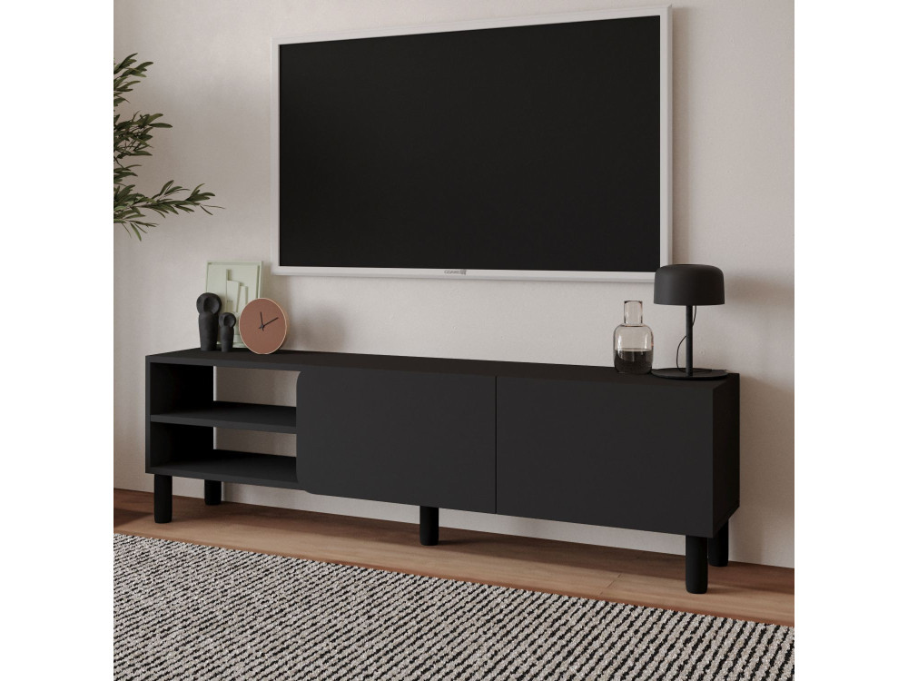 Houten TV-meubel "River" - 150 x 31,4 x 48,2 cm - Antraciet