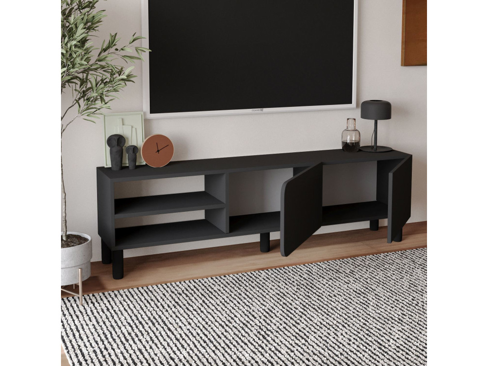 Houten TV-meubel "River" - 150 x 31,4 x 48,2 cm - Antraciet