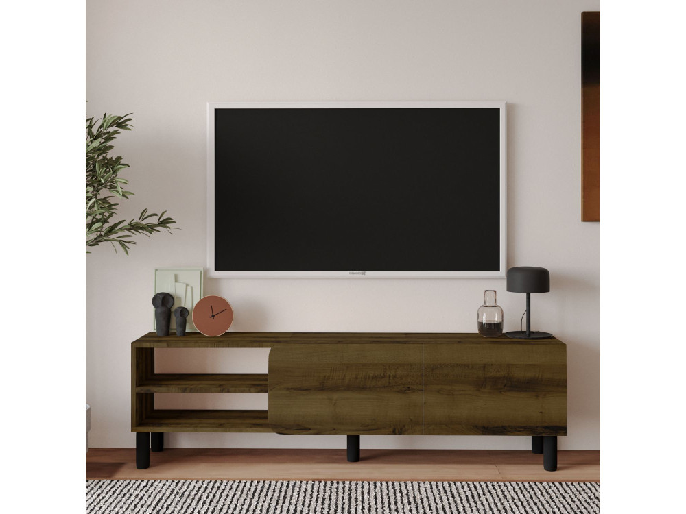 River" houten TV-meubel - 150 x 31,4 x 48,2 cm - Antiek Noten