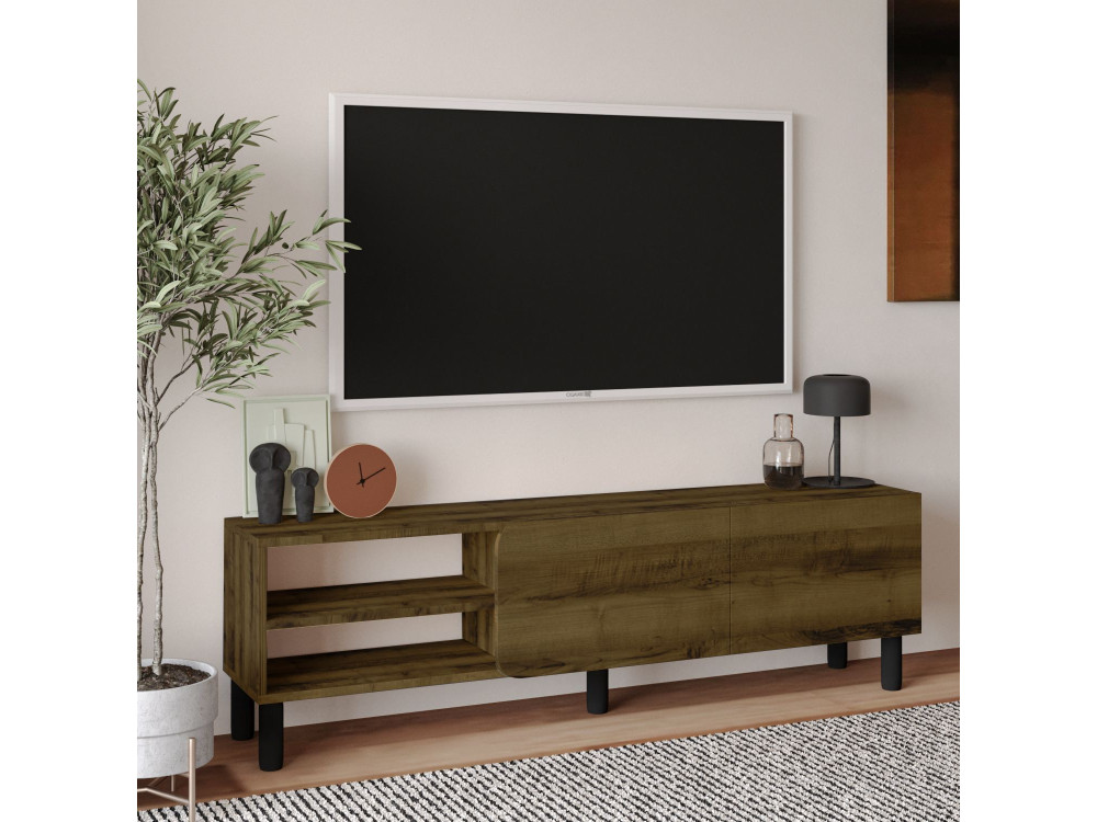 River" houten TV-meubel - 150 x 31,4 x 48,2 cm - Antiek Noten