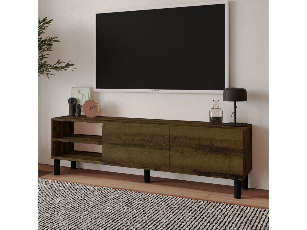 River" houten TV-meubel - 150 x 31,4 x 48,2 cm - Antiek Noten