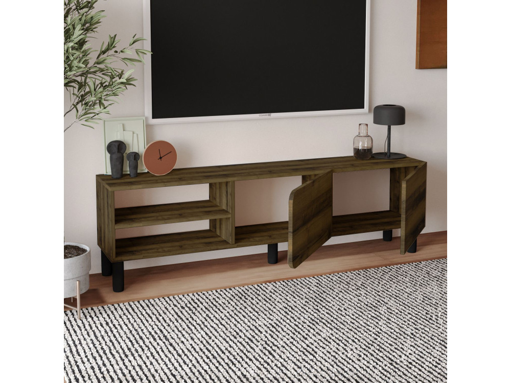 River" houten TV-meubel - 150 x 31,4 x 48,2 cm - Antiek Noten