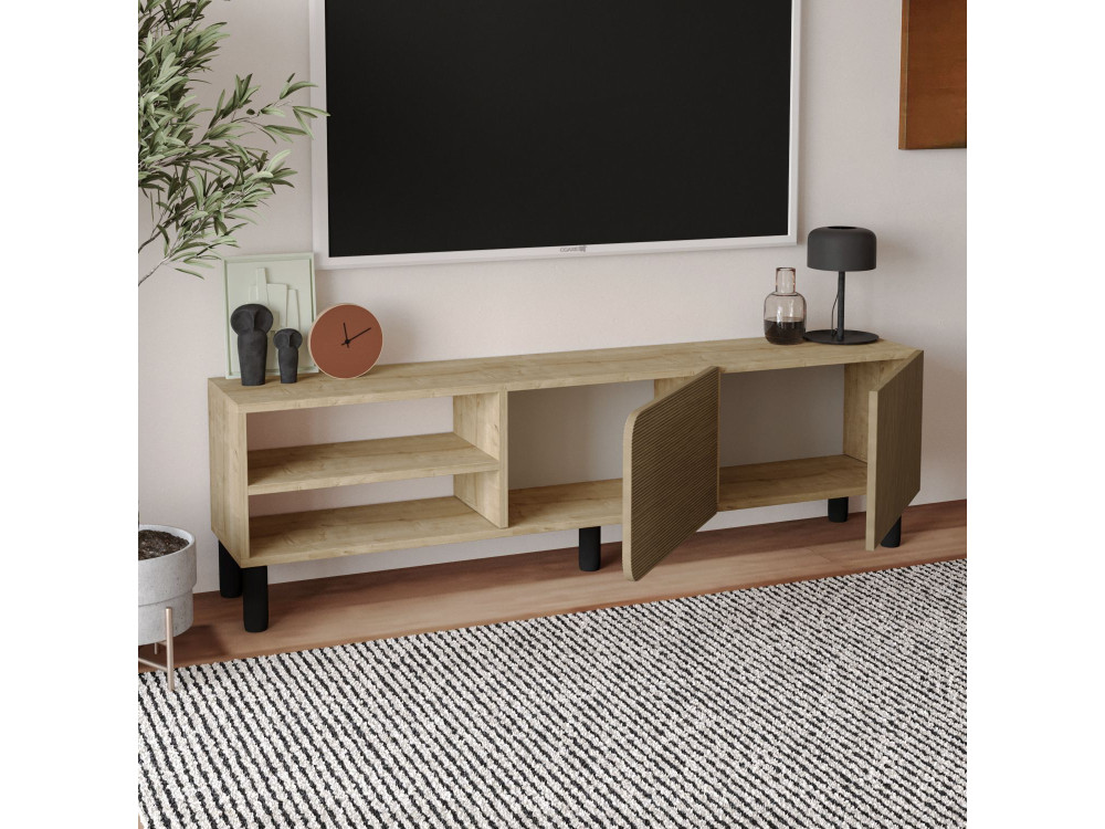 River" houten TV-meubel - 150 x 31 x 48 cm - Beige