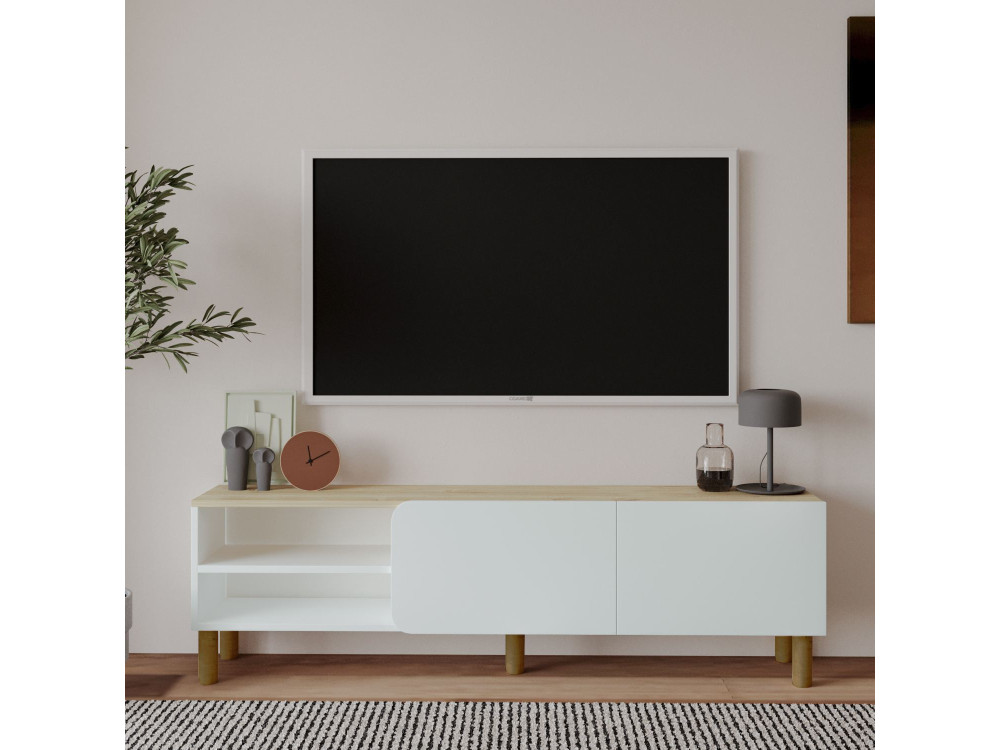 Houten TV-meubel "River" - 150 x 31 x 48 cm - Wit