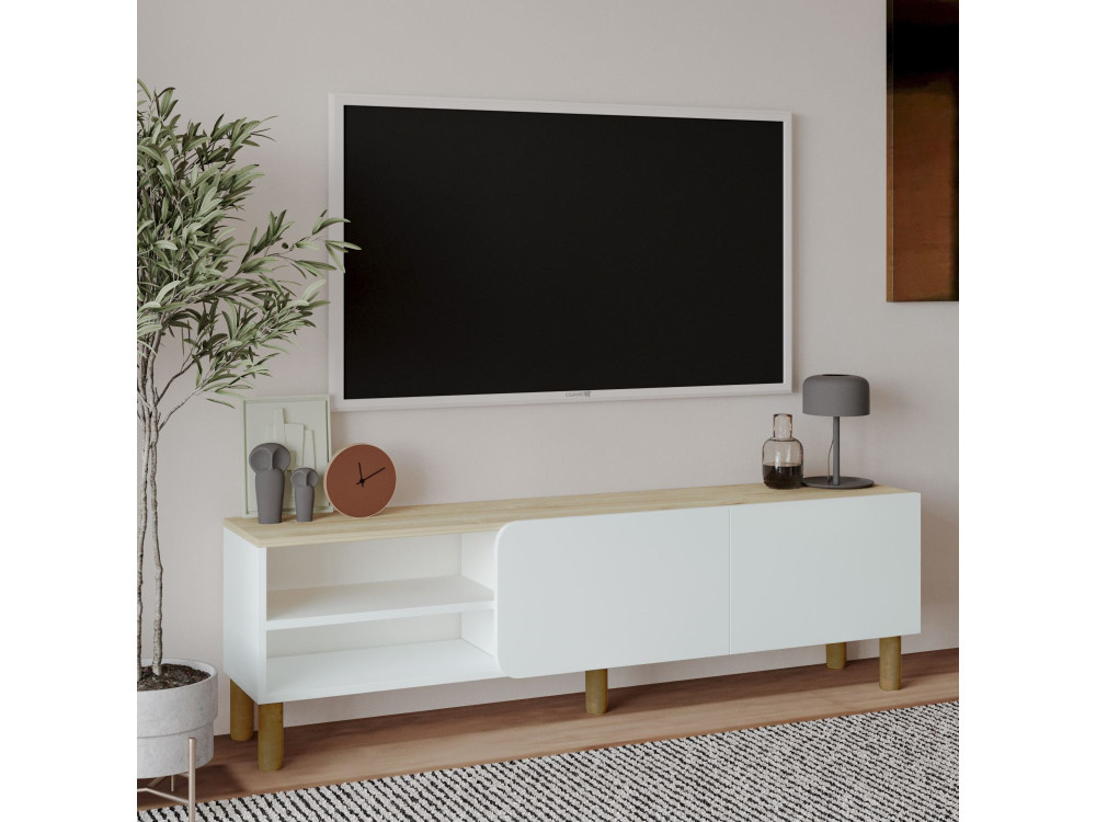 Houten TV-meubel "River" - 150 x 31 x 48 cm - Wit