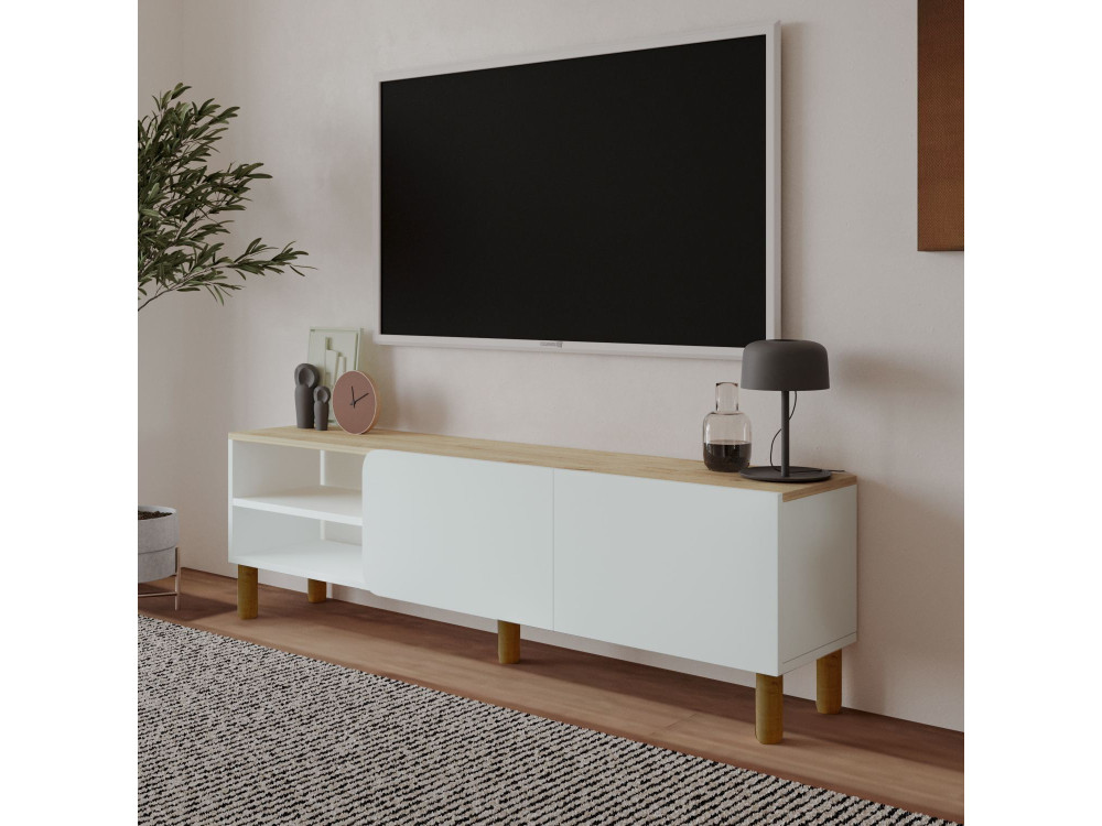 Houten TV-meubel "River" - 150 x 31 x 48 cm - Wit