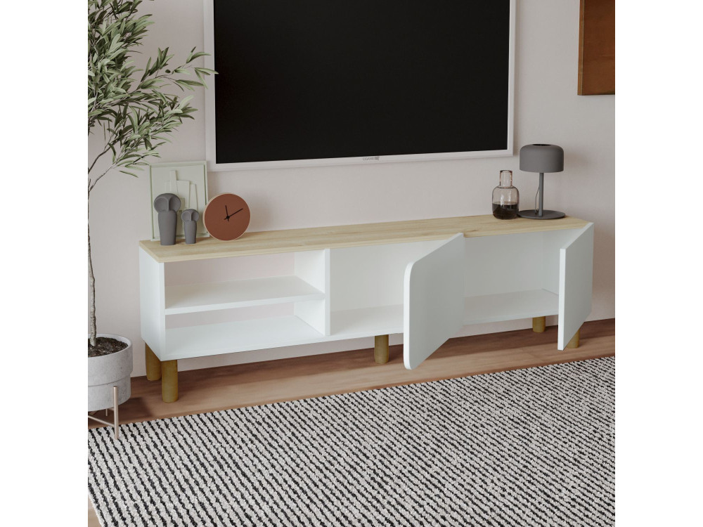 Houten TV-meubel "River" - 150 x 31 x 48 cm - Wit