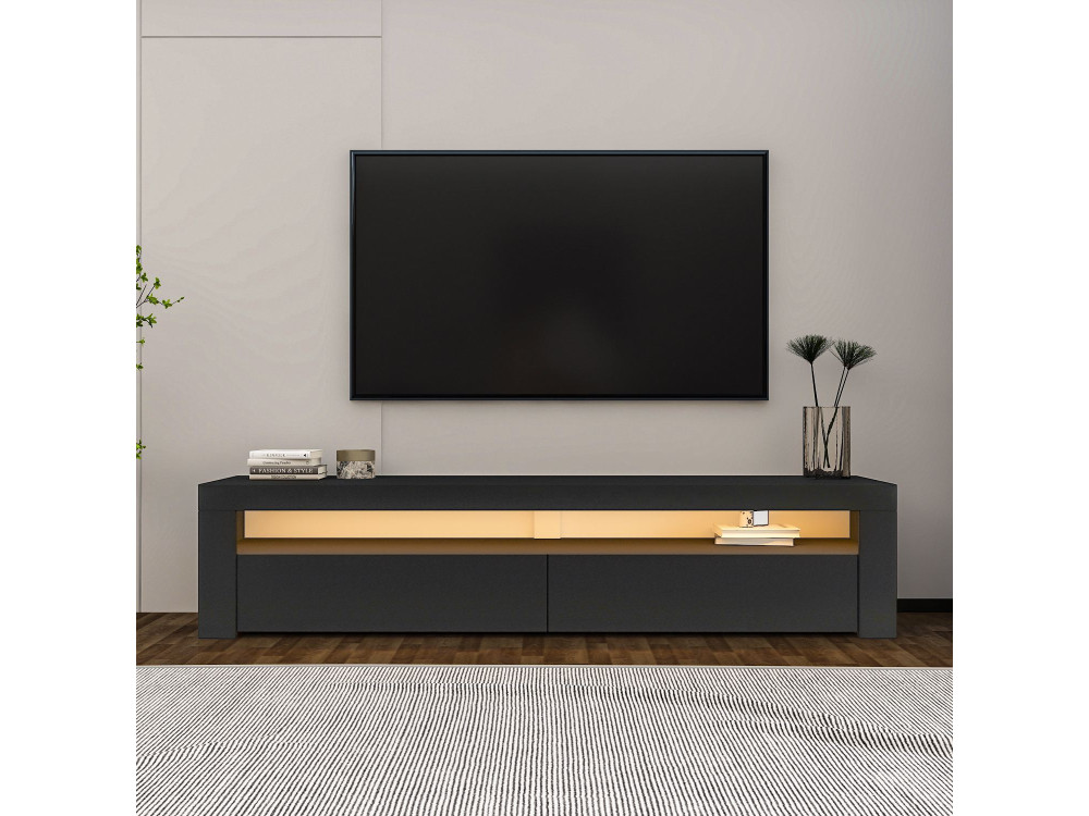 Houten TV-meubel "Bati" - 150 x 36 x 46 cm - Antraciet grijs