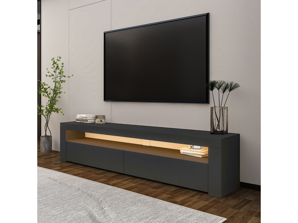 Houten TV-meubel "Bati" - 150 x 36 x 46 cm - Antraciet grijs