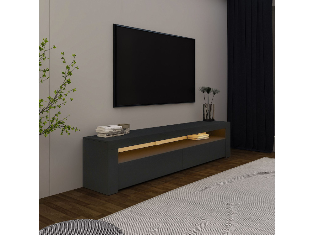 Houten TV-meubel "Bati" - 150 x 36 x 46 cm - Antraciet grijs