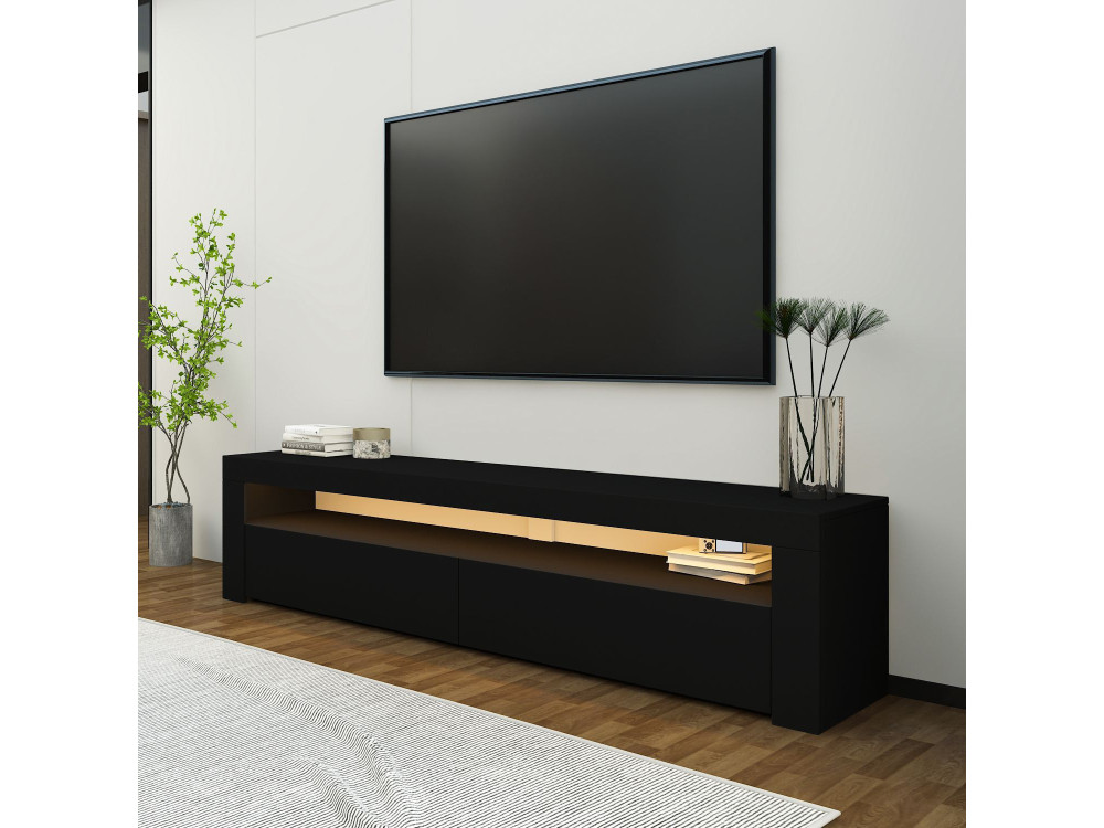 Houten TV-meubel "Bati" - 150 x 36 x 46 cm - Zwart