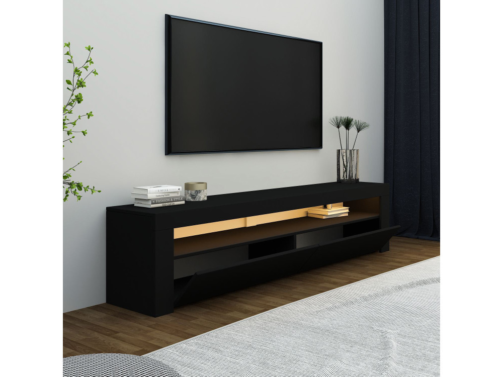 Houten TV-meubel "Bati" - 150 x 36 x 46 cm - Zwart