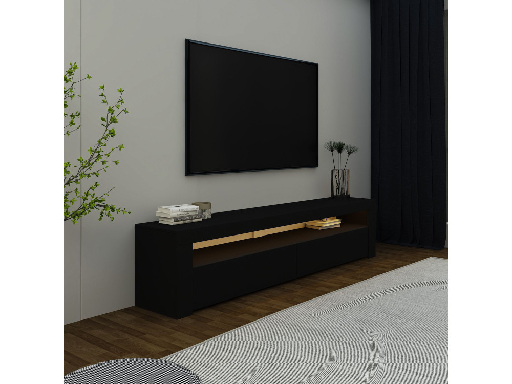 Houten TV-meubel "Bati" - 150 x 36 x 46 cm - Zwart