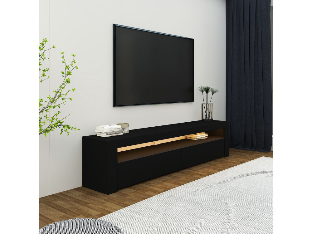 Houten TV-meubel "Bati" - 150 x 36 x 46 cm - Zwart